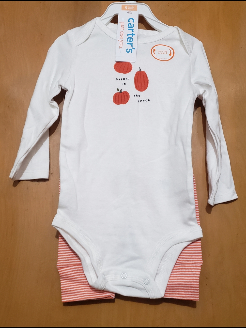 Carter's White and Orange Pumpkin 2-Piece Matching Set
